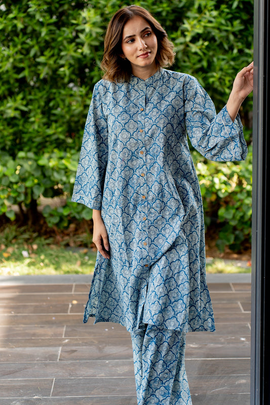 Ajrakh Print Kurta Palazzo Set