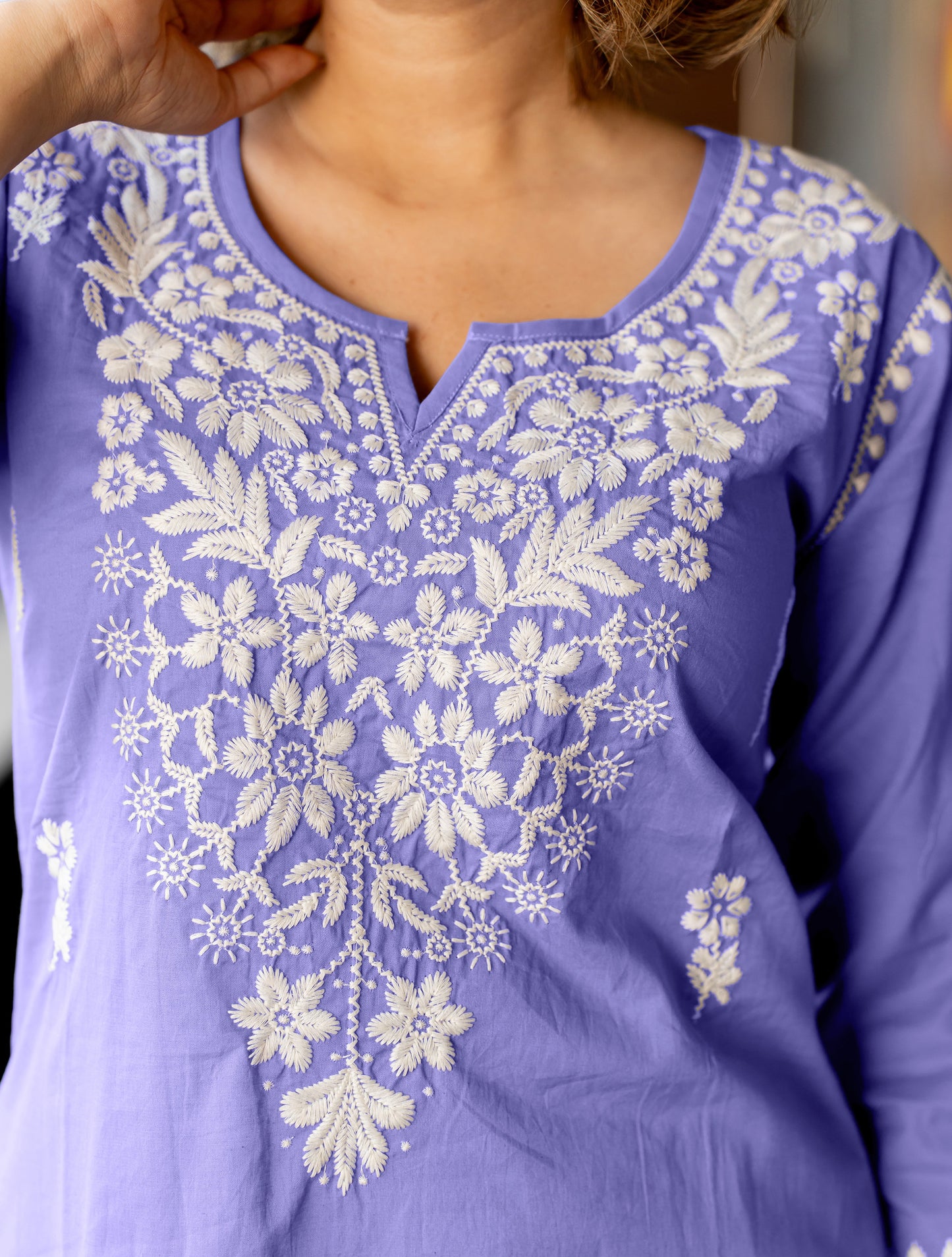 Women's Embroidered Work Solid A-line Kurta With Plazzo Set