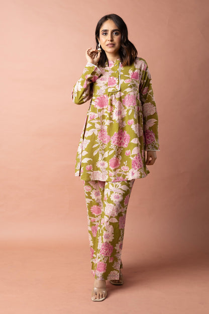 Black Cotton Printed Co-ord Set