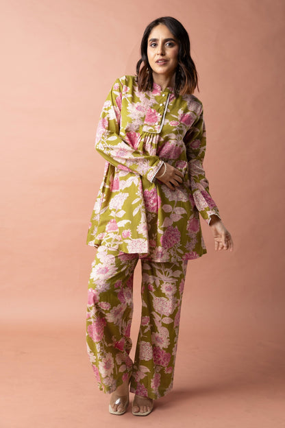 Black Cotton Printed Co-ord Set