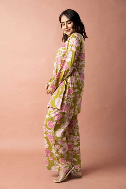 Black Cotton Printed Co-ord Set