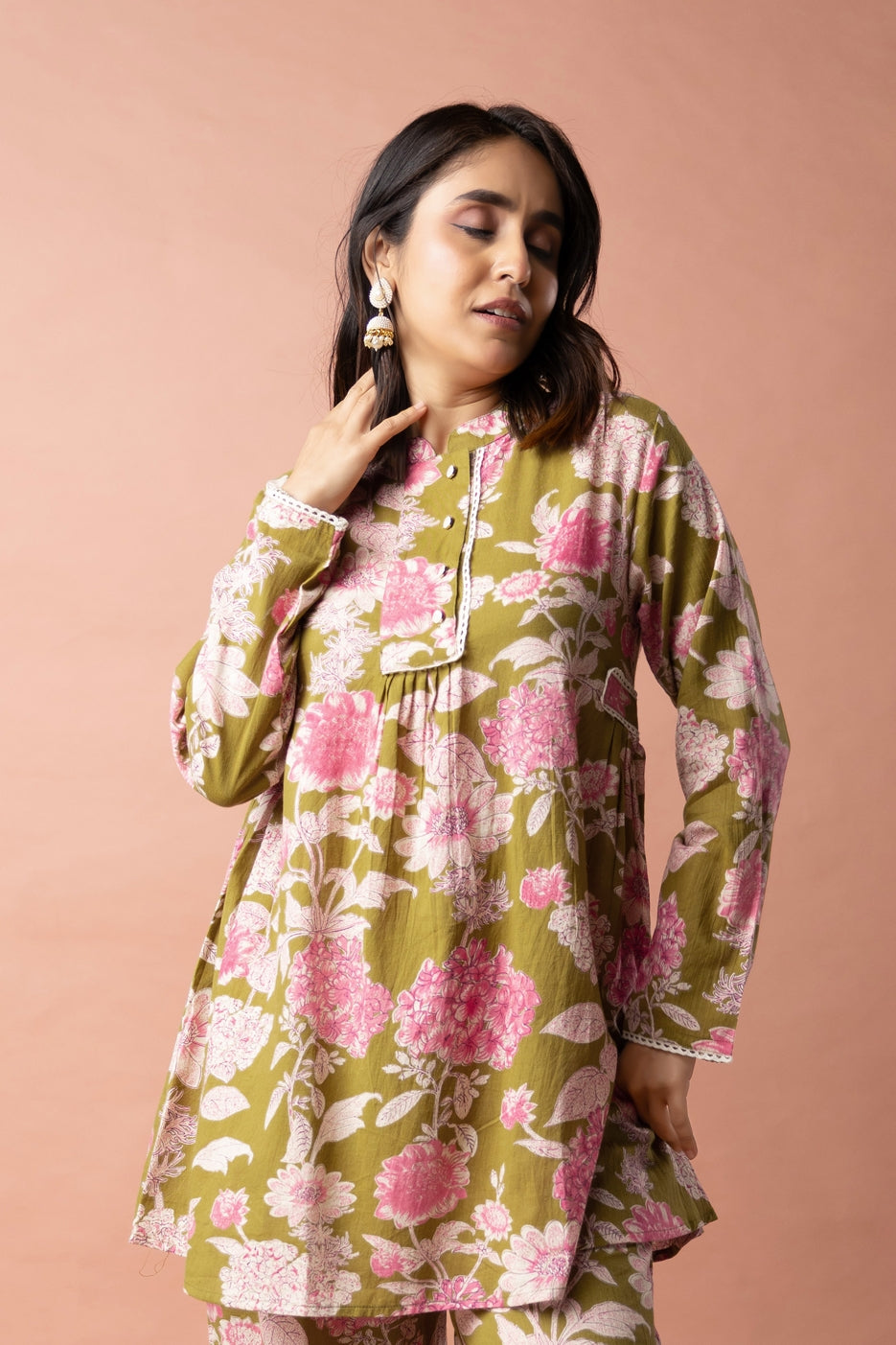 Black Cotton Printed Co-ord Set