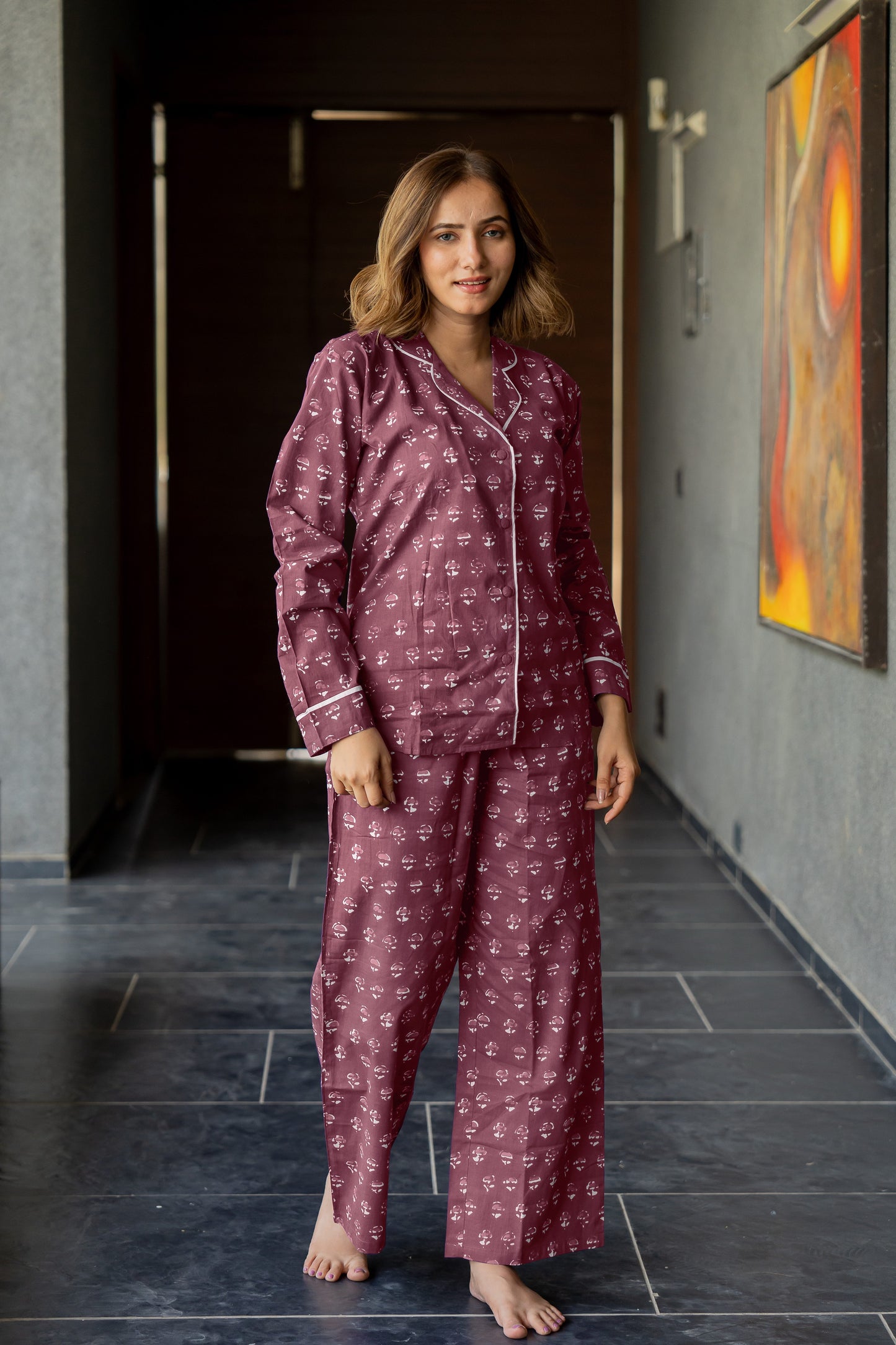 Batik Block Printed Night Suit