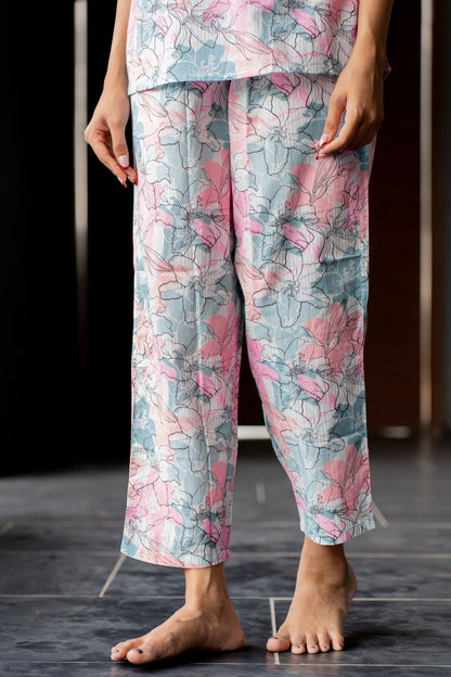 Floral Printed cotton Night Suit