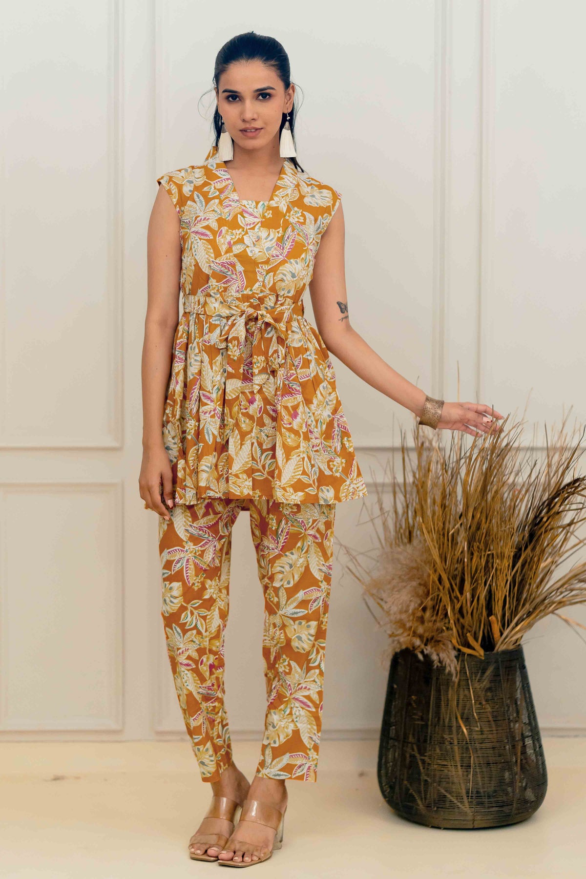 Women's Elegant Cotton Floral Printed Co-Ord Set