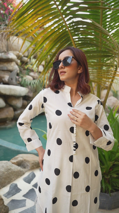 Latest Polka Dots Print Cotton Co-ord Set